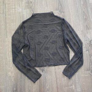 grey sheer floral long sleeve